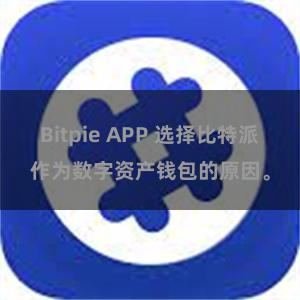 Bitpie APP 选择比特派作为数字资产钱包的原因。