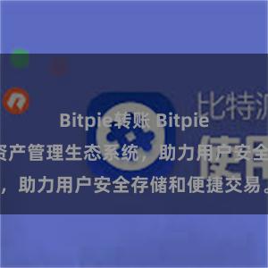 Bitpie转账 Bitpie钱包：打造数字资产管理生态系统，助力用户安全存储和便捷交易。