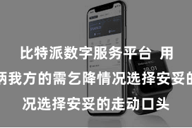 比特派数字服务平台  用户不错把柄我方的需乞降情况选择安妥的走动口头